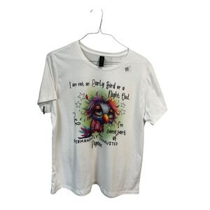 Graphic T-Shirt Funny Owl Exhausted Pigeon‎ Tee Top Short Sleeve
